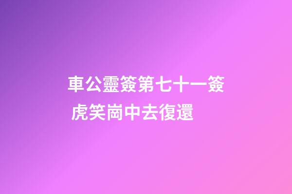 車公靈簽第七十一簽 虎笑崗中去復還